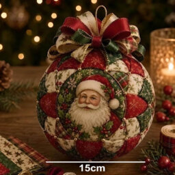 Amorly Christmas Classics Patchwork Ornament Diy Kit, Santa Claus Craft Set With Fabric,beads And Ribbon,diy Ornament For Home Decoration - thumbnail 3