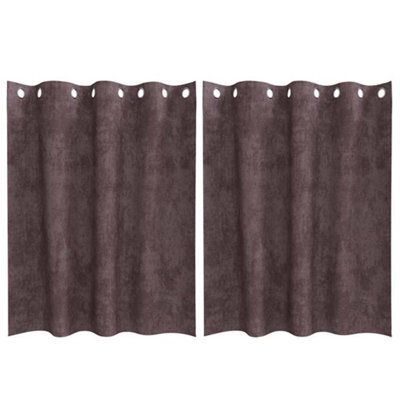 Berkfield Classic Curtain With Curtains 2 Pcs Brown 140 X 140 Cm Velvet - image 1
