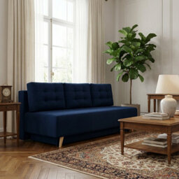 Bella Sofa Bed For Living Room With Polyurethane Foam Bonell Springs Wooden Frame Storage And Cushions Blue - thumbnail 2