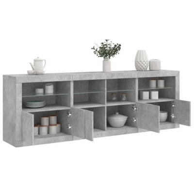 Vidaxl Sideboard With Led Lights Concrete Grey 202X37X67 Cm - image 1