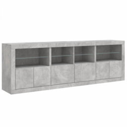 Vidaxl Sideboard With Led Lights Concrete Grey 202X37X67 Cm - thumbnail 6