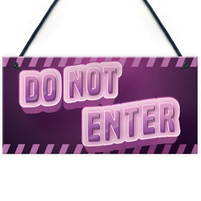 Red Ocean Do Not Enter Sign Neon Effect Girls Gaming Sign For Girls Bedroom Daughter Gift - image 1
