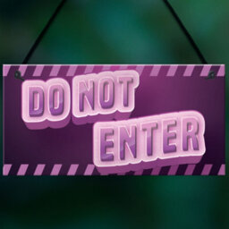 Red Ocean Do Not Enter Sign Neon Effect Girls Gaming Sign For Girls Bedroom Daughter Gift - thumbnail 5