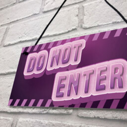 Red Ocean Do Not Enter Sign Neon Effect Girls Gaming Sign For Girls Bedroom Daughter Gift - thumbnail 7