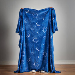 Sassy B Astrology Cosy Fleece 200X240Cm Oversized Blanket Throw Navy Blue - thumbnail 2