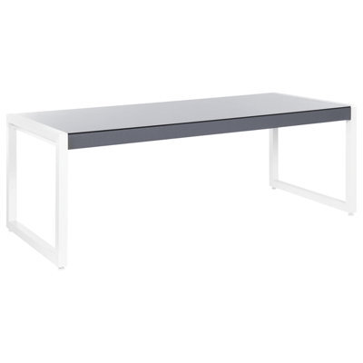 Beliani Garden Dining Table Bacoli 210 Cm 90 Cm Glass Off-White - image 1