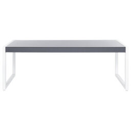 Beliani Garden Dining Table Bacoli 210 Cm 90 Cm Glass Off-White - thumbnail 4