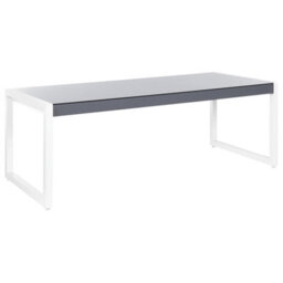 Beliani Garden Dining Table Bacoli 210 Cm 90 Cm Glass Off-White - thumbnail 1