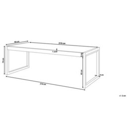 Beliani Garden Dining Table Bacoli 210 Cm 90 Cm Glass Off-White - thumbnail 3