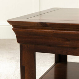 The Furniture Market French Hardwood Mahogany Stained 1 Drawer Coffee Table - thumbnail 7