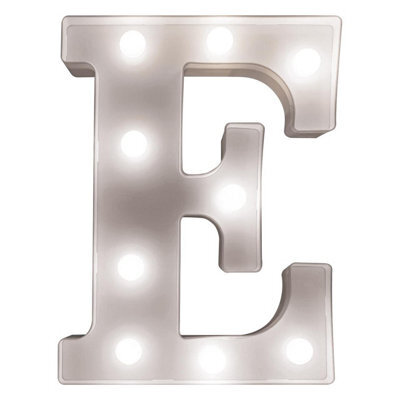 Battery Powered 3D Letter E Led Light - Freestanding Or Wall Mounted Alphabet Lighting Home Or Party Decoration - H22 X W14 X D3Cm - image 1