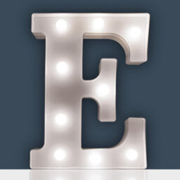 Battery Powered 3D Letter E Led Light - Freestanding Or Wall Mounted Alphabet Lighting Home Or Party Decoration - H22 X W14 X D3Cm - thumbnail 2