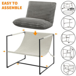 Ergonomic Velvet Occasional Chair For Living Room Bedroom Balcony (W)79Cm (D)78Cm (H)96Cm - Grey - thumbnail 4