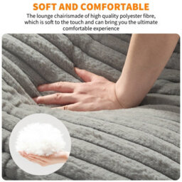 Ergonomic Velvet Occasional Chair For Living Room Bedroom Balcony (W)79Cm (D)78Cm (H)96Cm - Grey - thumbnail 5