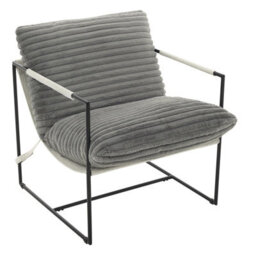 Ergonomic Velvet Occasional Chair For Living Room Bedroom Balcony (W)79Cm (D)78Cm (H)96Cm - Grey - thumbnail 2