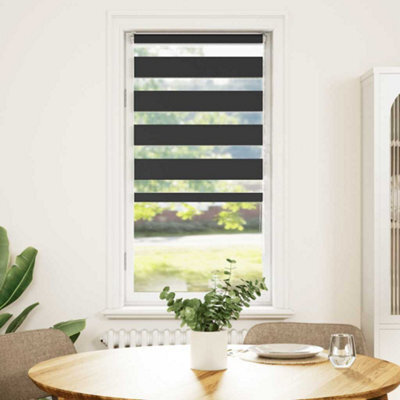 Berkfield Modern Zebra Blind Black 65X150 Cm Fabric Width 60.9 Cm Polyester - image 1