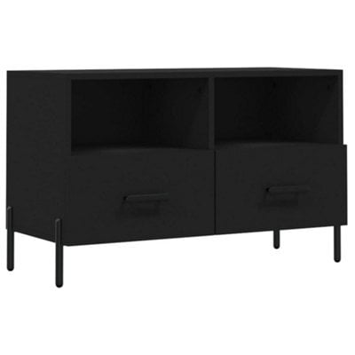 Berkfield Sturdy Tv Cabinet Black 80X36X50 Cm Engineered Wood - image 1