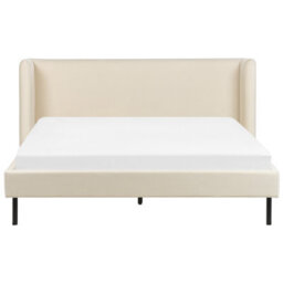 Beliani Bed Velvet Arette 160 X 200 Cm (Eu King Size) Light Beige - thumbnail 4
