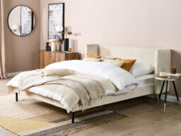 Beliani Bed Velvet Arette 160 X 200 Cm (Eu King Size) Light Beige - thumbnail 2