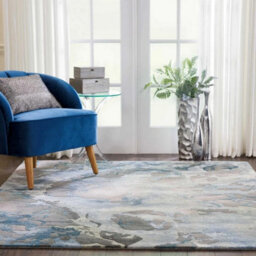 Grey Slate Wool Handmade Luxurious Abstract Optical/ (3D) Modern Rug For Living Room And Bedroom-168Cm X 226Cm - thumbnail 3