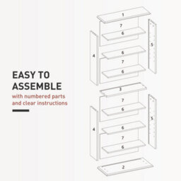 Homcom Cd Storage Unit Dvd Tower Blu-Ray Storage Shelf For Living Room White - thumbnail 7