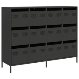 Berkfield Sideboard Black 135X39X103.5 Cm Cold-Rolled Steel - thumbnail 2