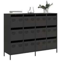 Berkfield Sideboard Black 135X39X103.5 Cm Cold-Rolled Steel - thumbnail 1