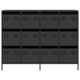 Berkfield Sideboard Black 135X39X103.5 Cm Cold-Rolled Steel - thumbnail 5