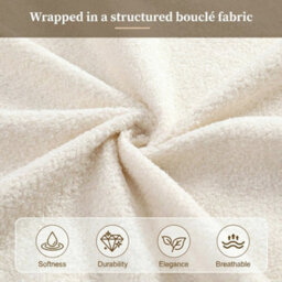 Modernluxe 5Ft King Bed, Ottoman Bed, (150 X 200 Cm), With Extra Thick Wingback Headboard, Bouclé, Cream White - thumbnail 6