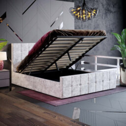 Lassic Vida Designs Valentina Crushed Velvet Silver Ukfr 5Ft King Size Ottoman Bed Frame, 200 X 150Cm