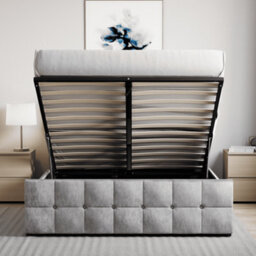 Lassic Vida Designs Valentina Crushed Velvet Silver Ukfr 5Ft King Size Ottoman Bed Frame, 200 X 150Cm - thumbnail 5