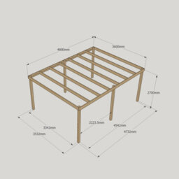 Rutland County Garden Furniture Garden Pergola 6 Posts - Wood - L360 X W480 X H270 Cm - Light Green - thumbnail 5