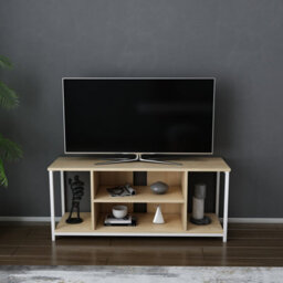 Decorotika Rinaldo Tv Stand Tv Unit For Tv's Up To 63 Inch White And Oak