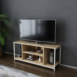 Decorotika Rinaldo Tv Stand Tv Unit For Tv's Up To 63 Inch White And Oak - thumbnail 2