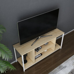 Decorotika Rinaldo Tv Stand Tv Unit For Tv's Up To 63 Inch White And Oak - thumbnail 3