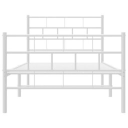 Berkfield Metal Bed Frame With Headboard And Footboard White 107X203 Cm - thumbnail 5
