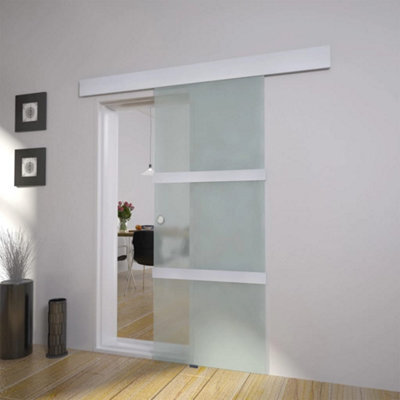 Walplus Sliding Door Glass And Aluminium 178 Cm Silver - image 1