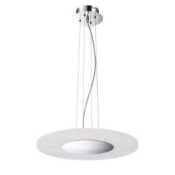 Luminosa Lighting Luminosa Notte Pendant 28W Led Round 3000K, 1800Lm, Polished Chrome/frosted Acrylic