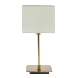 Happy Homewares Contemporary Antique Brass Bedside Table Lamp With White Cotton Fabric Shade - thumbnail 5
