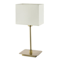 Happy Homewares Contemporary Antique Brass Bedside Table Lamp With White Cotton Fabric Shade - thumbnail 2