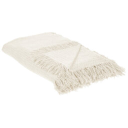 Beliani Bedspread Yerbent Cotton 220 X 240 Cm Off-White