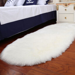 Living And Home Cozy Fluffy Luxurious White Oval Soft Shaggy Rug Floor Rugs Furniture Protector 90 Cm L X 60 Cm W - thumbnail 7