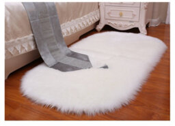 Living And Home Cozy Fluffy Luxurious White Oval Soft Shaggy Rug Floor Rugs Furniture Protector 90 Cm L X 60 Cm W - thumbnail 6