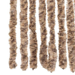 Vidaxl Fly Curtain Beige And Dark Brown 56X185 Cm Chenille - thumbnail 5