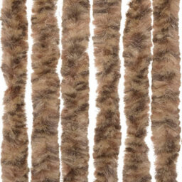 Vidaxl Fly Curtain Beige And Dark Brown 56X185 Cm Chenille - thumbnail 6