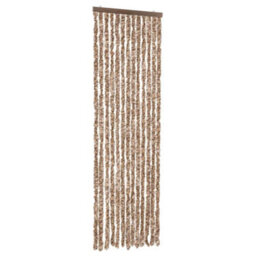 Vidaxl Fly Curtain Beige And Dark Brown 56X185 Cm Chenille - thumbnail 2