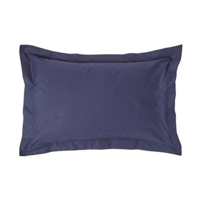 Homescapes Navy Blue Egyptian Cotton Oxford Pillowcase 200 Tc, Standard Size - image 1