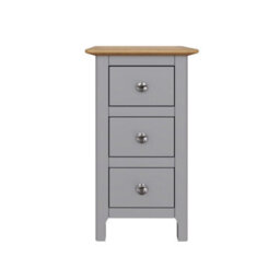 Fwstyle Taberno 3 Drawer Bedside Table Chest Dove Grey (H) 58 (W) 34 (D) 35Cm - thumbnail 3