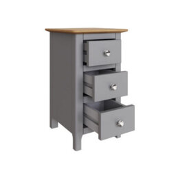 Fwstyle Taberno 3 Drawer Bedside Table Chest Dove Grey (H) 58 (W) 34 (D) 35Cm - thumbnail 4