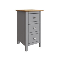 Fwstyle Taberno 3 Drawer Bedside Table Chest Dove Grey (H) 58 (W) 34 (D) 35Cm - thumbnail 2